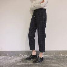 Load image into Gallery viewer, New Fashion Women Pants Pockets Plaid Womens Loose Casual Female High Waist Pant Females Korean Style Retro Chic Students Girls