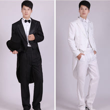 Load image into Gallery viewer, Men Suits 4 Piece (Jacket+Pants T+Bow Tie+Belt) Tailcoat Suits Men&#39;s Blazers Slim Fit Groom Wedding Prom Tuxedo  Man Suit