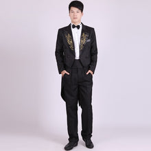 Load image into Gallery viewer, Men Suits 4 Piece (Jacket+Pants T+Bow Tie+Belt) Tailcoat Suits Men&#39;s Blazers Slim Fit Groom Wedding Prom Tuxedo  Man Suit