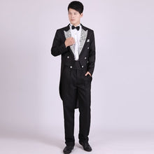 Load image into Gallery viewer, Men Suits 4 Piece (Jacket+Pants T+Bow Tie+Belt) Tailcoat Suits Men&#39;s Blazers Slim Fit Groom Wedding Prom Tuxedo  Man Suit