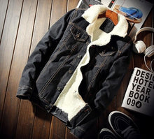 Load image into Gallery viewer, Winter Fashion Mens Jean Jacket Outwear Male Cowboy Men Jacket and Coat Trendy Warm Fleece Denim Jacket 2018