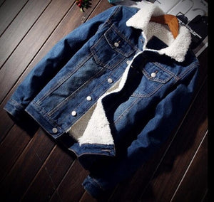 Winter Fashion Mens Jean Jacket Outwear Male Cowboy Men Jacket and Coat Trendy Warm Fleece Denim Jacket 2018