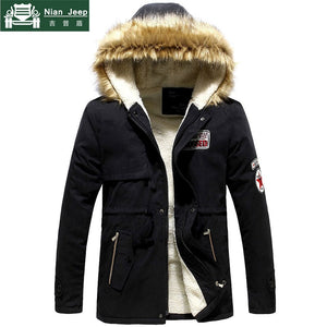 Parka Men Hot Sale Winter Jacket Men Thick Slim Fur Hooded Outwear Warm Coat Casual Solid Brand Outwear Clothing Plus Size S-4XL