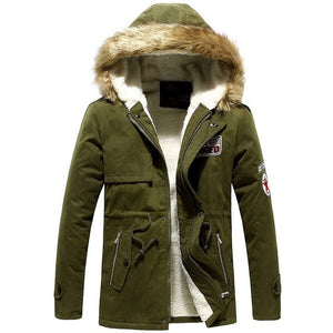 Parka Men Hot Sale Winter Jacket Men Thick Slim Fur Hooded Outwear Warm Coat Casual Solid Brand Outwear Clothing Plus Size S-4XL