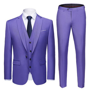 Suit Men 3 Pieces (Blazers+ Pants +Vest) Social Suit Men Fashion Solid Business Suit Set Casual Formale Suits Plus Size S-6XL