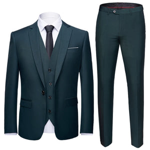 Suit Men 3 Pieces (Blazers+ Pants +Vest) Social Suit Men Fashion Solid Business Suit Set Casual Formale Suits Plus Size S-6XL