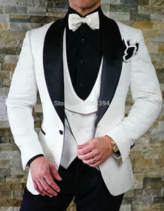 SZMANLIZI Mens Wedding Suits 2019 Italian Design Custom Made Black Smoking Tuxedo Jacket 3 Piece Groom Terno Suits For Men