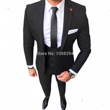 Load image into Gallery viewer, SZMANLIZI Mens Wedding Suits 2019 Italian Design Custom Made Black Smoking Tuxedo Jacket 3 Piece Groom Terno Suits For Men