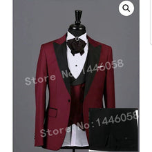 Load image into Gallery viewer, SZMANLIZI Mens Wedding Suits 2019 Italian Design Custom Made Black Smoking Tuxedo Jacket 3 Piece Groom Terno Suits For Men