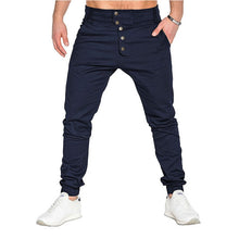 Load image into Gallery viewer, Spring Autumn New Jogger Pants Men Casual Slim Button Design Harem Pants Cotton Trousers Men