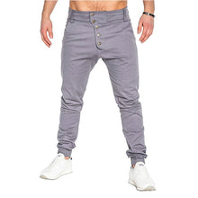 Load image into Gallery viewer, Spring Autumn New Jogger Pants Men Casual Slim Button Design Harem Pants Cotton Trousers Men