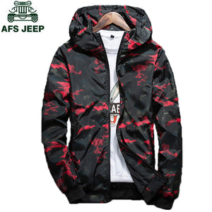 2018 Spring Autumn Mens Casual Camouflage Hoodie Jacket Men Plus Size 4XL Waterproof Windbreaker Coat Male jaqueta masculina