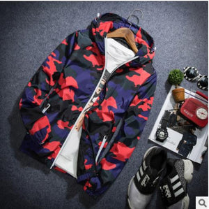 2018 Spring Autumn Mens Casual Camouflage Hoodie Jacket Men Plus Size 4XL Waterproof Windbreaker Coat Male jaqueta masculina