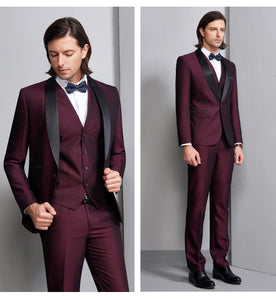 2019 New Arrival Groom Tuxedo Black Groomsmen Notch Lapel Wedding/Dinner Suits Best Man Bridegroom