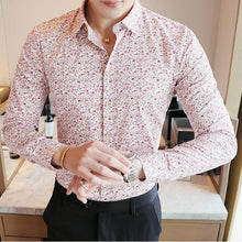 Load image into Gallery viewer, 2019 Men&#39;s Shirts Retro Floral Printed Man Casual Slim Shirt Fashion Classic Men Dress Shirt  Men&#39;s Long Sleeve Brand Clothing