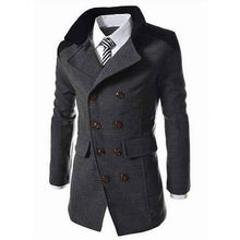 Load image into Gallery viewer, TANGEST Fashion Male Autumn Winter Coat Turn-down Collar Wool Blend Men Overcoat MWN113