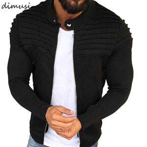 DIMUSI Autumn Winter Mens Jacket Fashion Man Zipper Slim Collar Jacket Tops Long Sleeve Motorcycle Coats Outerwear Jacket Hommes