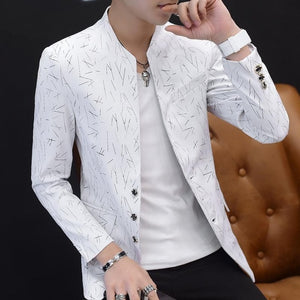 Chinese Style Mens Slim Fit Blazer Men Design Plus Size Tunic Man Casual Male Slim Fit Suit Jacket Singer Costume 6XL 5XL