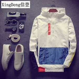 XingDeng Casual Waterproof Hooded fashion Men's top Jackets Coats Men Outerwear Casual Brand Male Clothing Plus 5XL