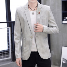 Load image into Gallery viewer, White Mens Blazers 2019 New Arrival Spring Summer Blazer Jackets Man One Button Casual Slim Fit England Style Dress Suit Coat