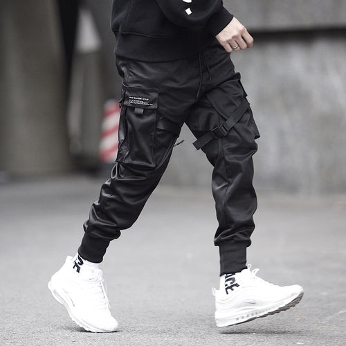 kpop motorcycle pants hip hop fashion joggers men black casual trousers harajuku modis pantalones streetwear reflective techwear