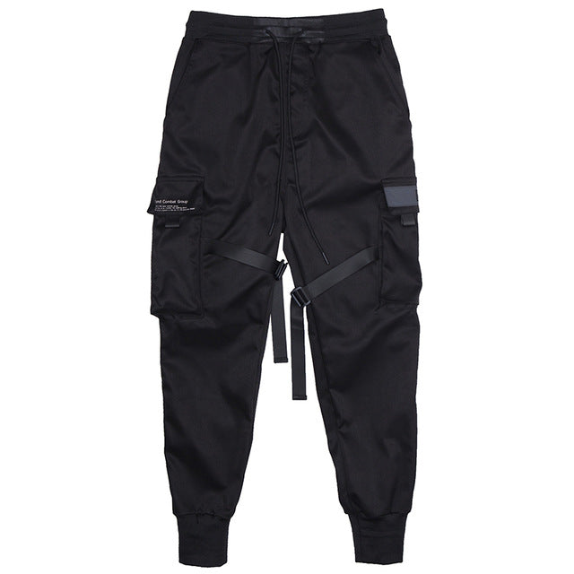 kpop motorcycle pants hip hop fashion joggers men black casual trousers harajuku modis pantalones streetwear reflective techwear