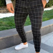 Load image into Gallery viewer, 2019 sexy high wasit spring summer fashion pocket Men&#39;s Slim Fit Plaid Straight Leg Trousers Casual Pencil Jogger Casual Pants